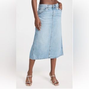 NWT RE/DONE x Levi’s Denim Low Rider Midi Skirt